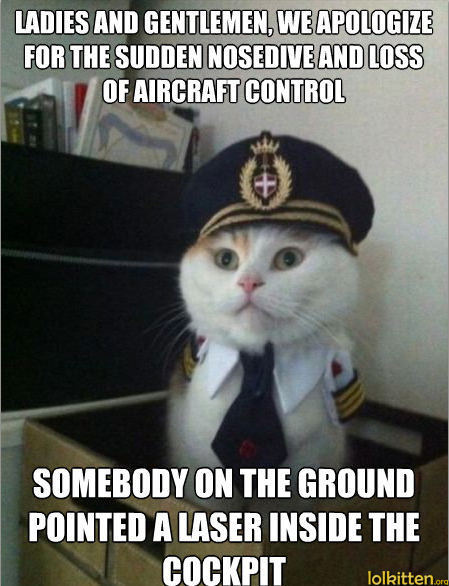 Laser pointer in cockpit