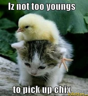 Iz not too youngs to pick up chix