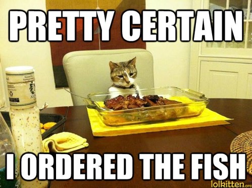 PRETTY CERTAIN I ORDERED THE FISH