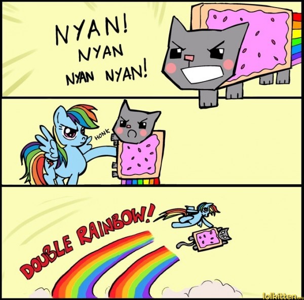 Nyan + My little pony = double rainbow