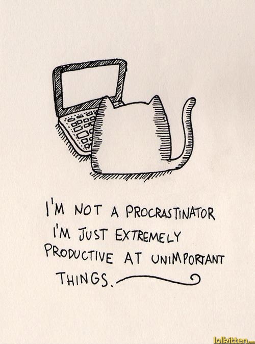 I'M NOT A PROCRASTINATOR -  I'M JUST EXTREMELY  PRODUCTIVE AT UNIMPORTANT THINGS.